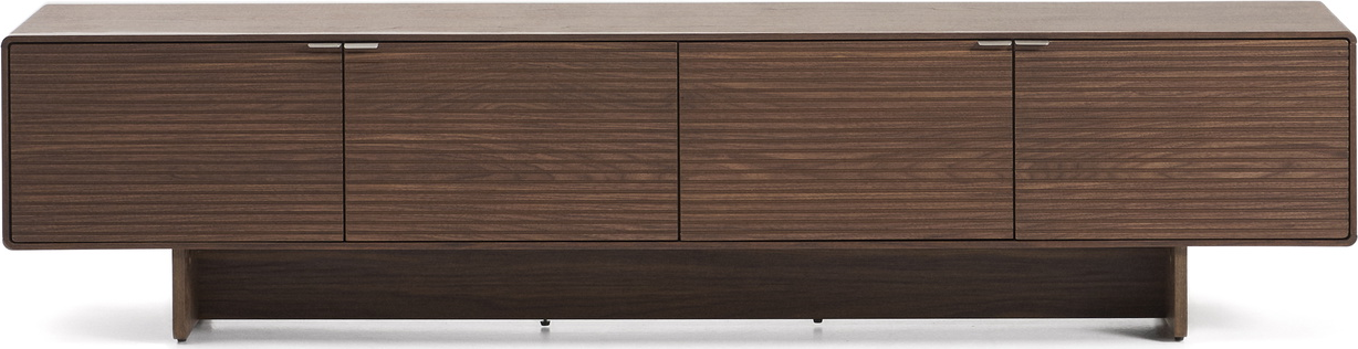-bord Kave Home Norlen  -møbel  Mørkebrun Valnødsfinér  Lav Profil B200xd40xh46      Døre  Soft-close