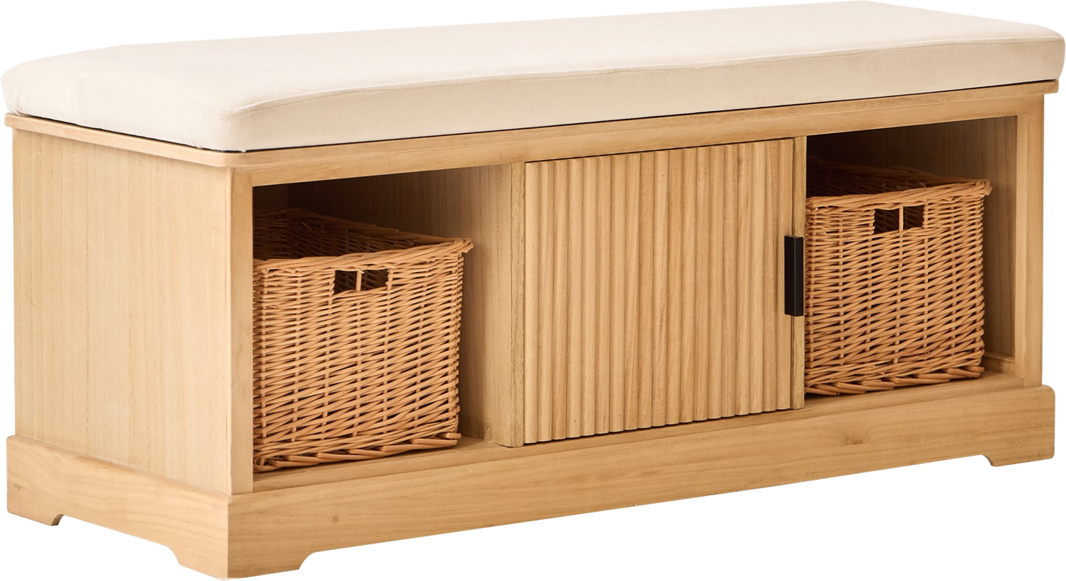 Nordlys Furniture Chiba Entrébænk med Opbevaring i Naturfløjl