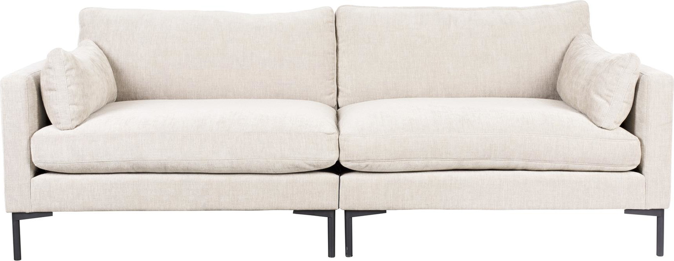 Elegant 3-personers sofa i perlemorsfarvet stof