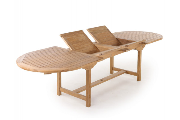 Alma Teak Udtræksbord – Elegant Havebord til Udeservering