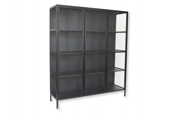Lønstrup Vitrineskab   Metal 135x40x160   Sort