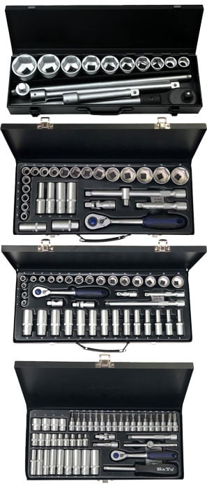 Bato Kombi Pakke  Topnøglesæt 22-50mm     Quot  Topnøglesæt 10-36mm     Quot  Topnøglesæt  -24mm     Quot  Topnøglesæt  -14mm     Quot  126 Dele