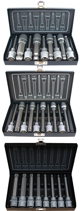 Bato Kombi Pakke  Stifttopsæt Lang Med Kugle  -19mm     Quot  Stifttopsæt Lang Torx 20-70     Quot  Stifttopsæt Lang Xzn  -18     Quot  28 Dele