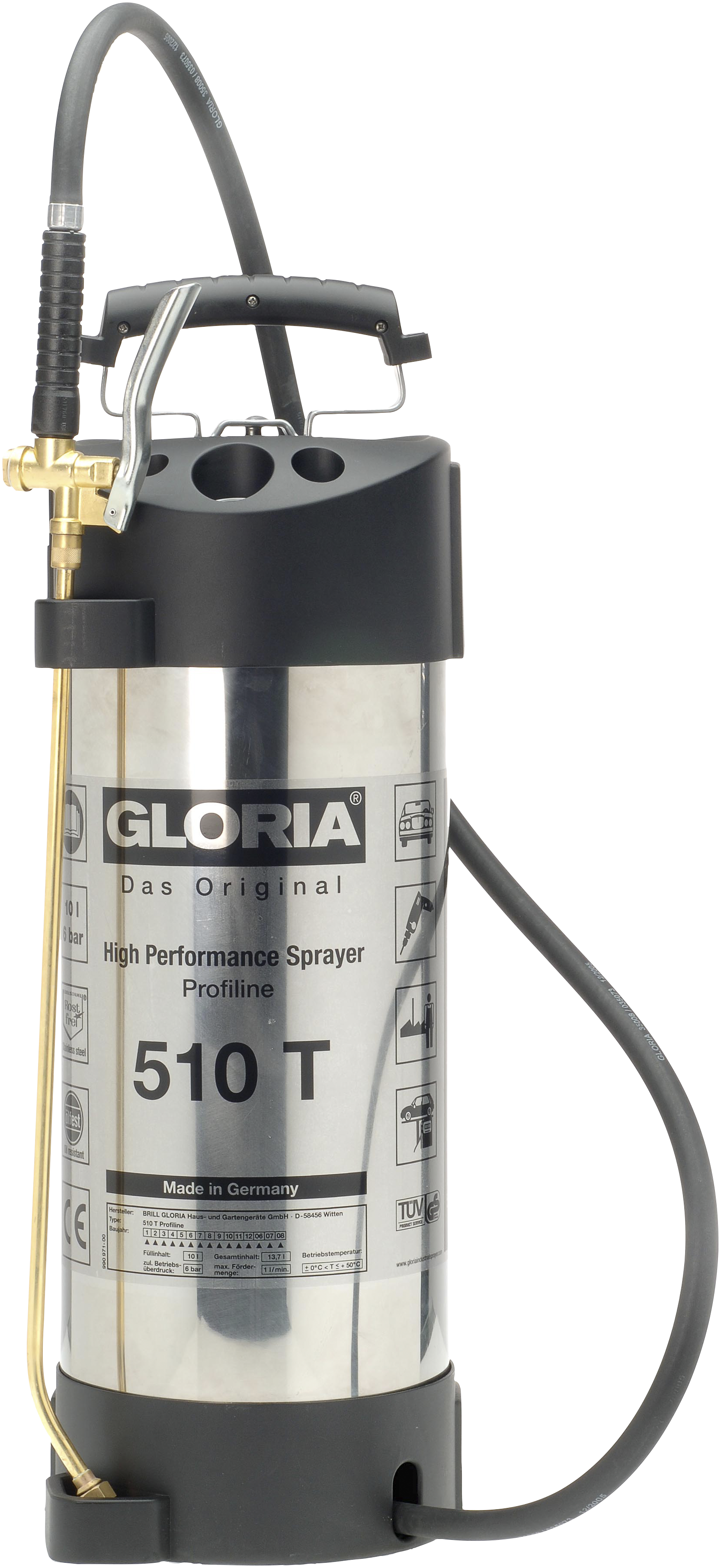 Gloria Højtryksprøjte Profline 510t 10 Ltr