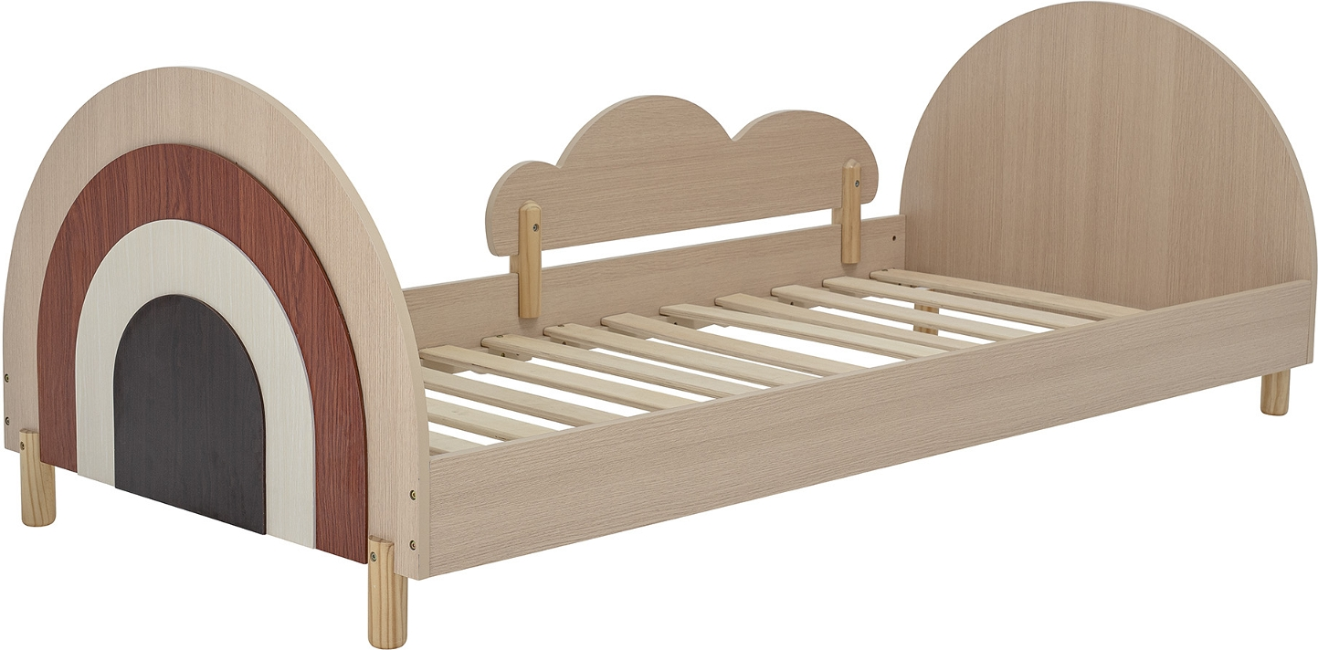 Juniorseng Bloomingville Mini Charli Mdf Brun Med Vendbar Regnbue- Eller Neutral Ende   Aftagelig Sidestøtte