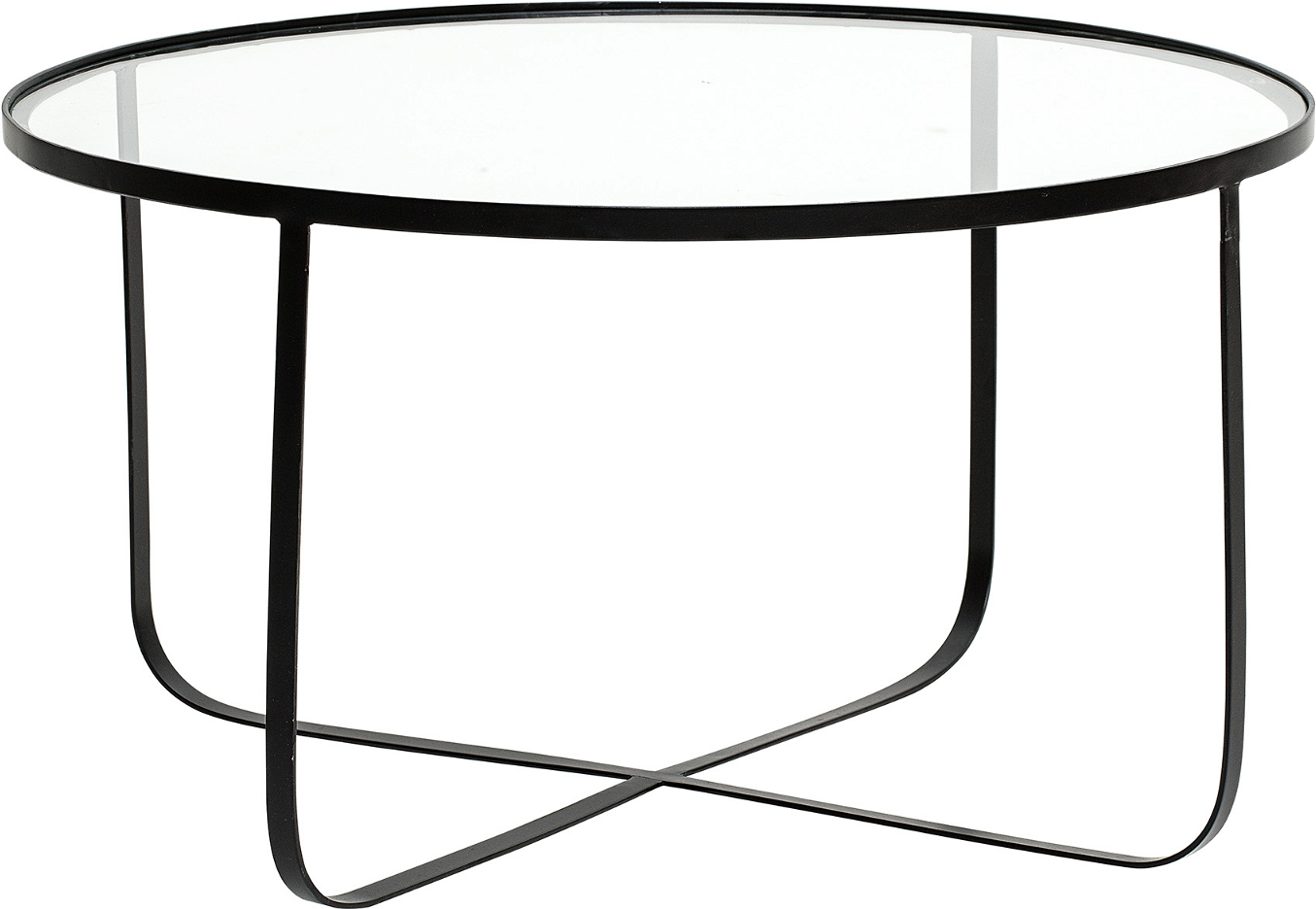 Sofabord Bloomingville Nordic   Jern   Glas Sort ø80ã 43