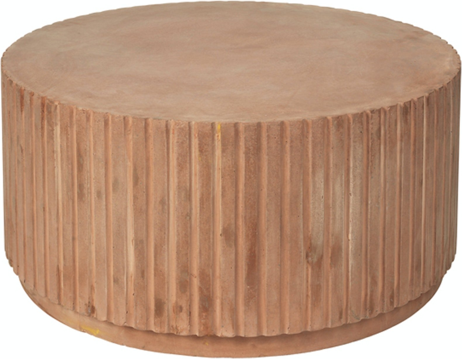 Sidebord Rillo fra Broste Copenhagen - Orange Fibercement ø75 cm