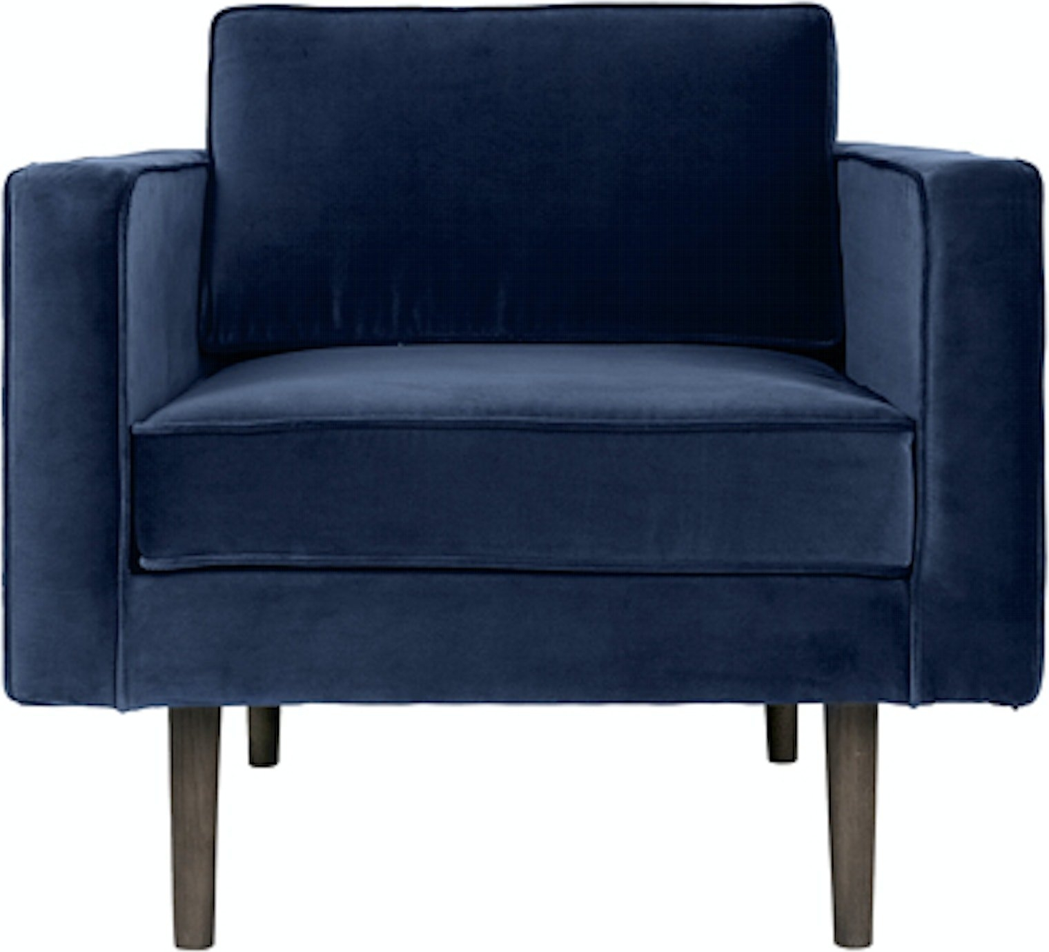 Mørkeblå Velour Loungestol fra Broste Copenhagen