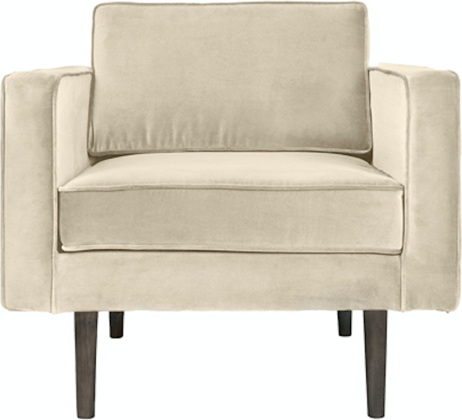 Ergonomisk Loungestol i Hvid Velour fra Broste Copenhagen