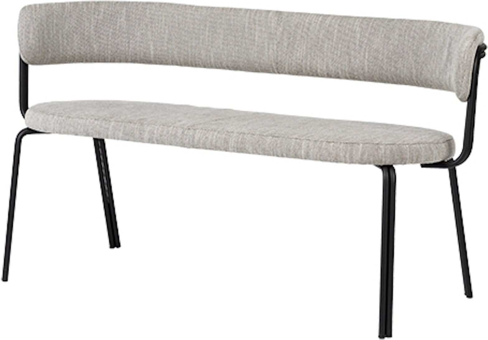 Bænk Til Entré Broste Copenhagen Oda   Sort Jern   Tekstil L140ã B55ã H76