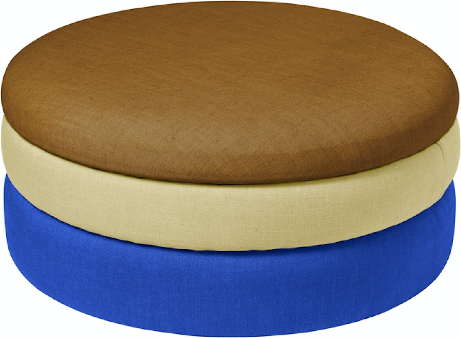 Elegant Puf fra Broste Copenhagen – Brun, Creme & Blå