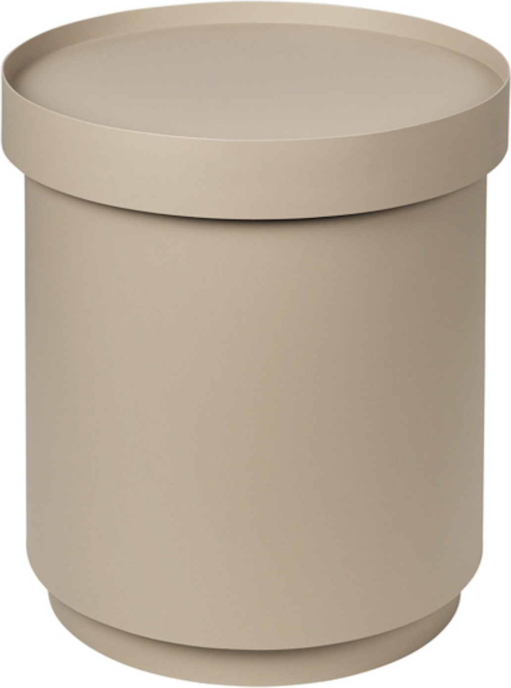 Sofabord Med Opbevaring  Broste Copenhagen Ninna  Jern Beige  ø35    H40