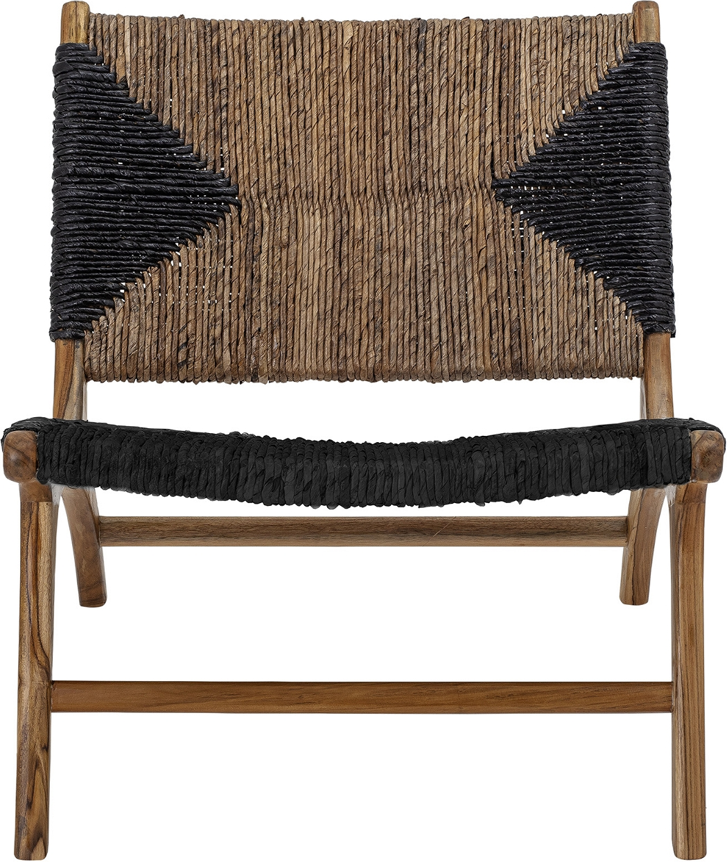 Loungestol Grant – Teak med Banansnore, Sort Natur