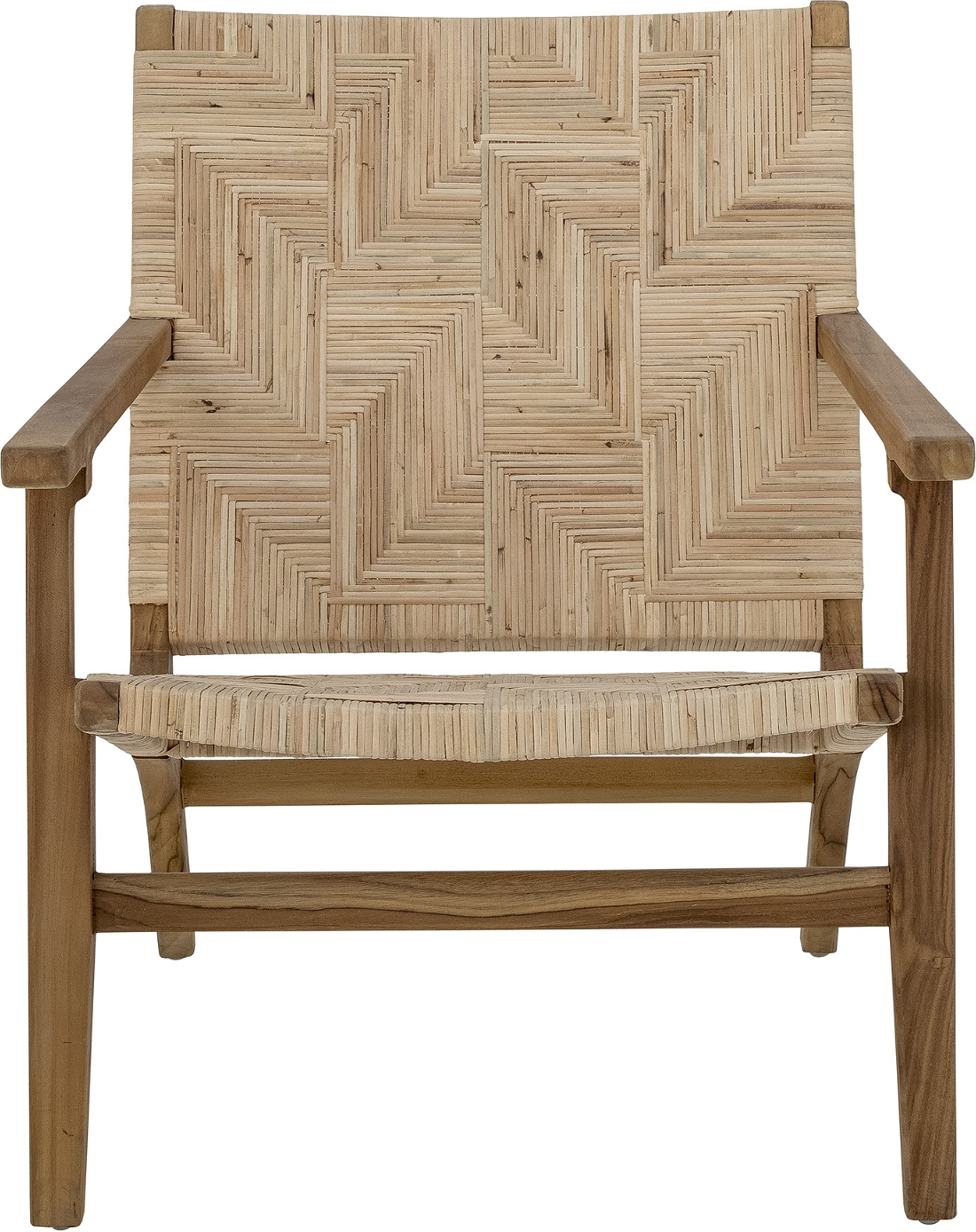 Elegant Lænestol i Teaktræ og Rattan – Fantastisk Tilbud