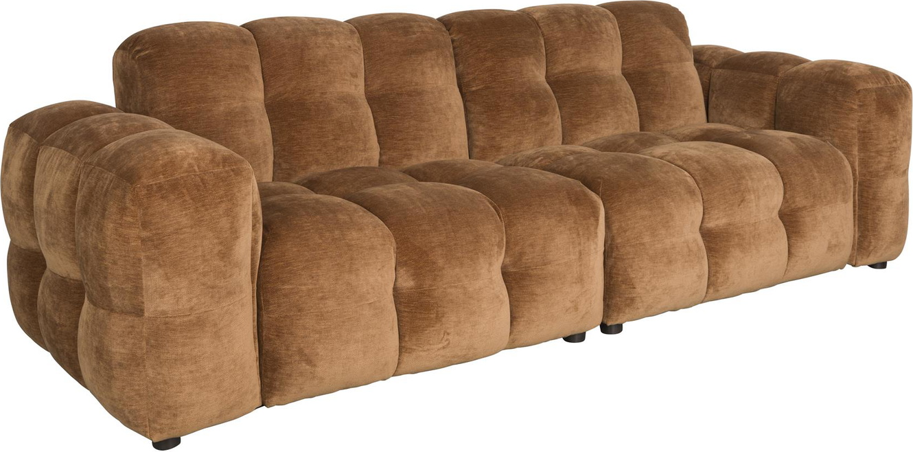 3-personers Retro Sofa Hackman i Kastanjebrun Polyester