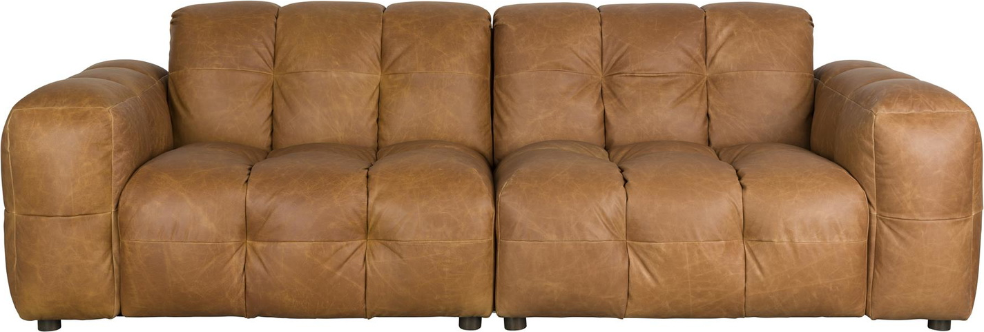 Elegant 3-personers Lædersofa i Kastanjebrun fra Dutchbone