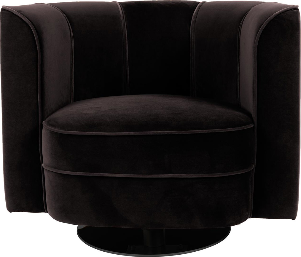 Loungestol Dutchbone Flower Kulsort Stof Med Drejefunktion H76xb86xl74