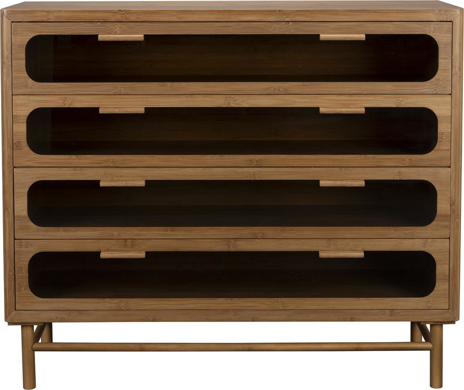 Elegant kommode i kulsort bambustræ fra Dutchbone