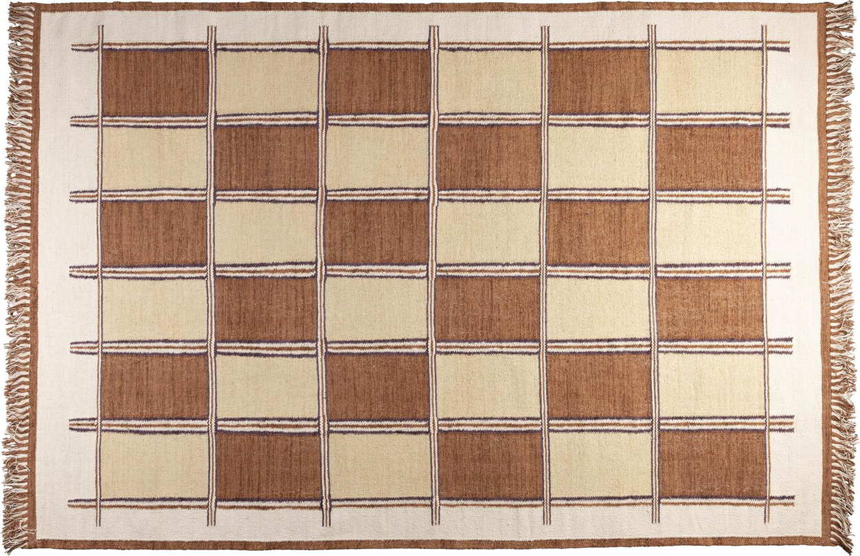 Gulvtæppe Dutchbone Gambit 160x230 Perlemor 100 Bomuld Med Asymmetrisk Mønster