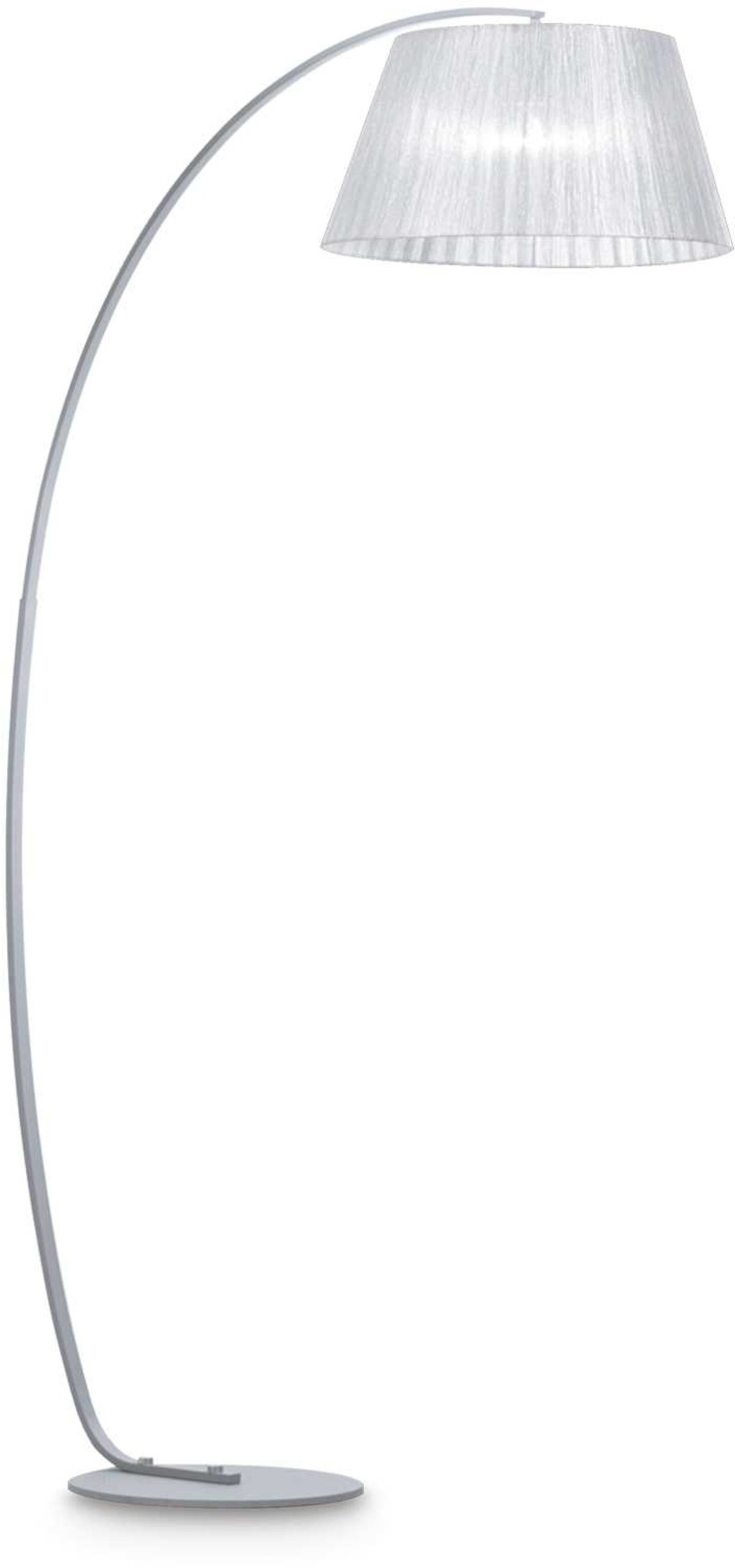 Gulvlampe Ideal Lux Pagoda Sølv Indendørs H184xø47 Stofskærm