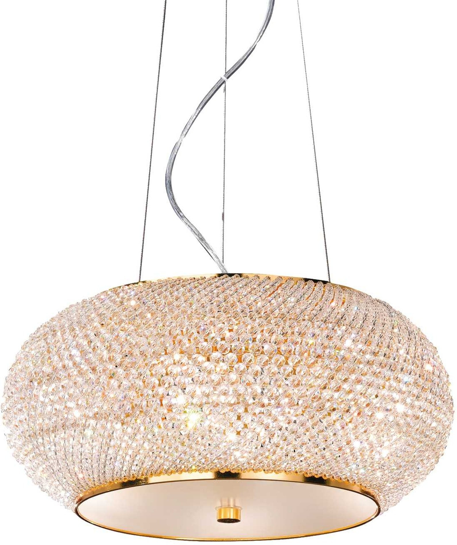 Pendellampe Hængelampe Ideal Lux Pasha ø450 H250-2340 Guld Metal Glas