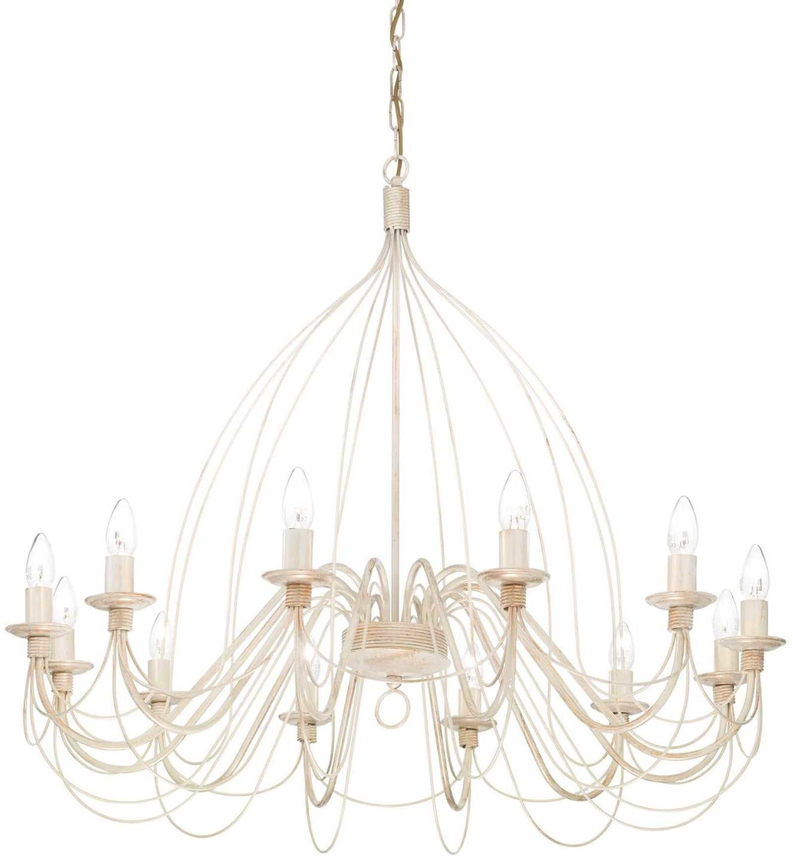 Pendel Lampe Ideal Lux Corte ø95 H110-190 Hvid Metalramme 12 E14