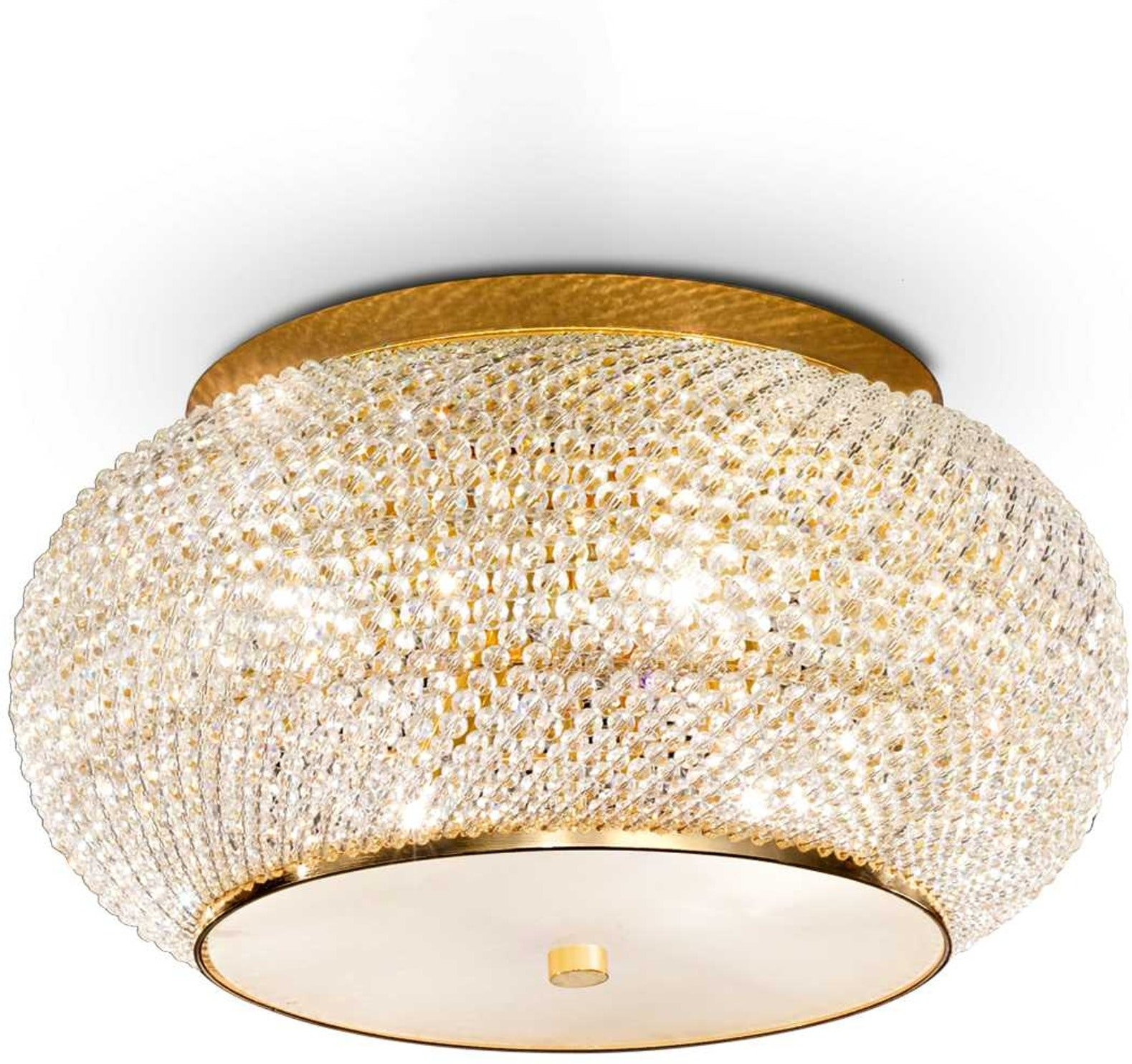 Loftlampe Ideal Lux Pasha -armet ø40 Guld Metal Glas Krom Ip20