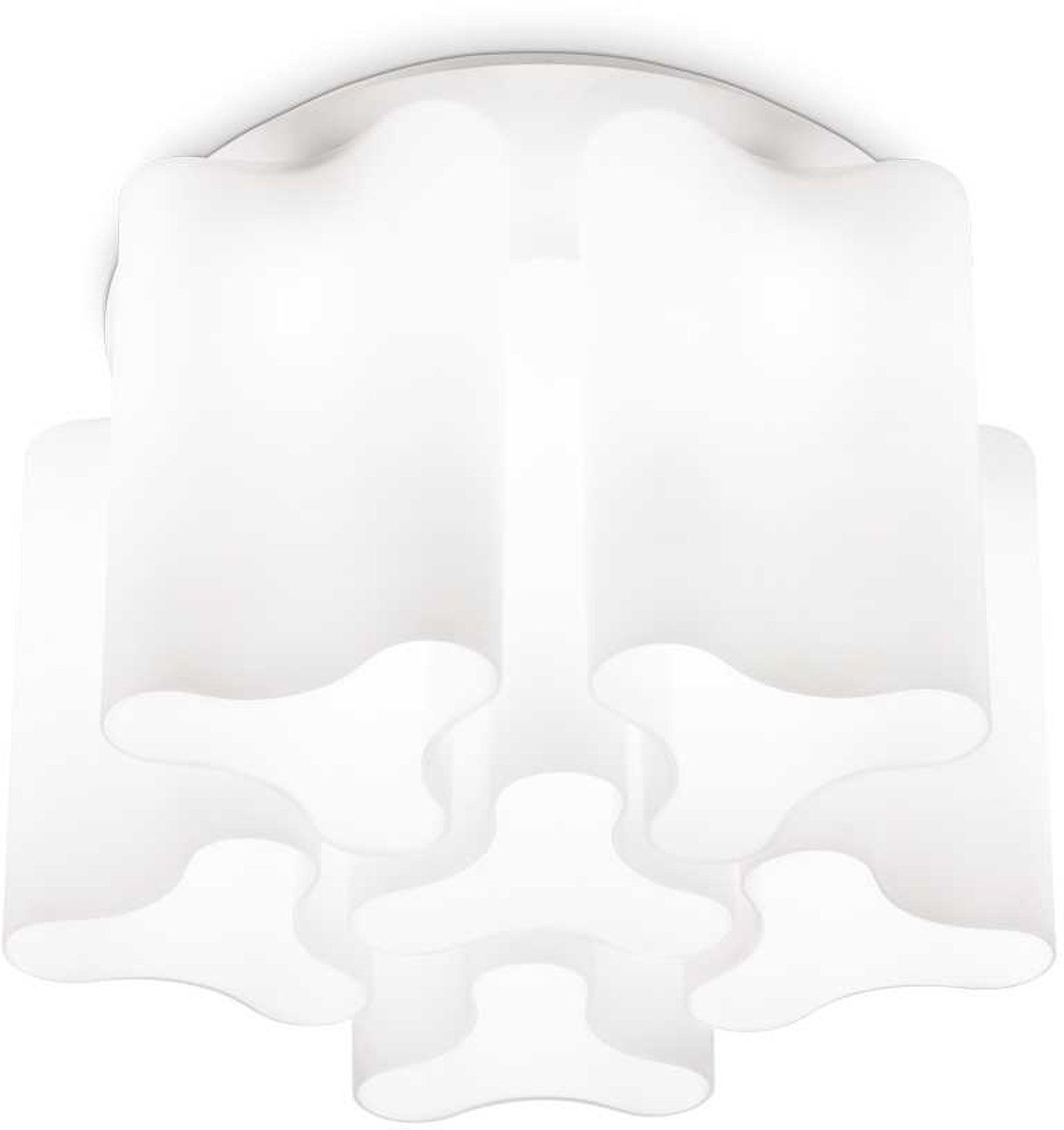 Elegant Loftlampe i Hvid Metal og Glas fra Ideal Lux