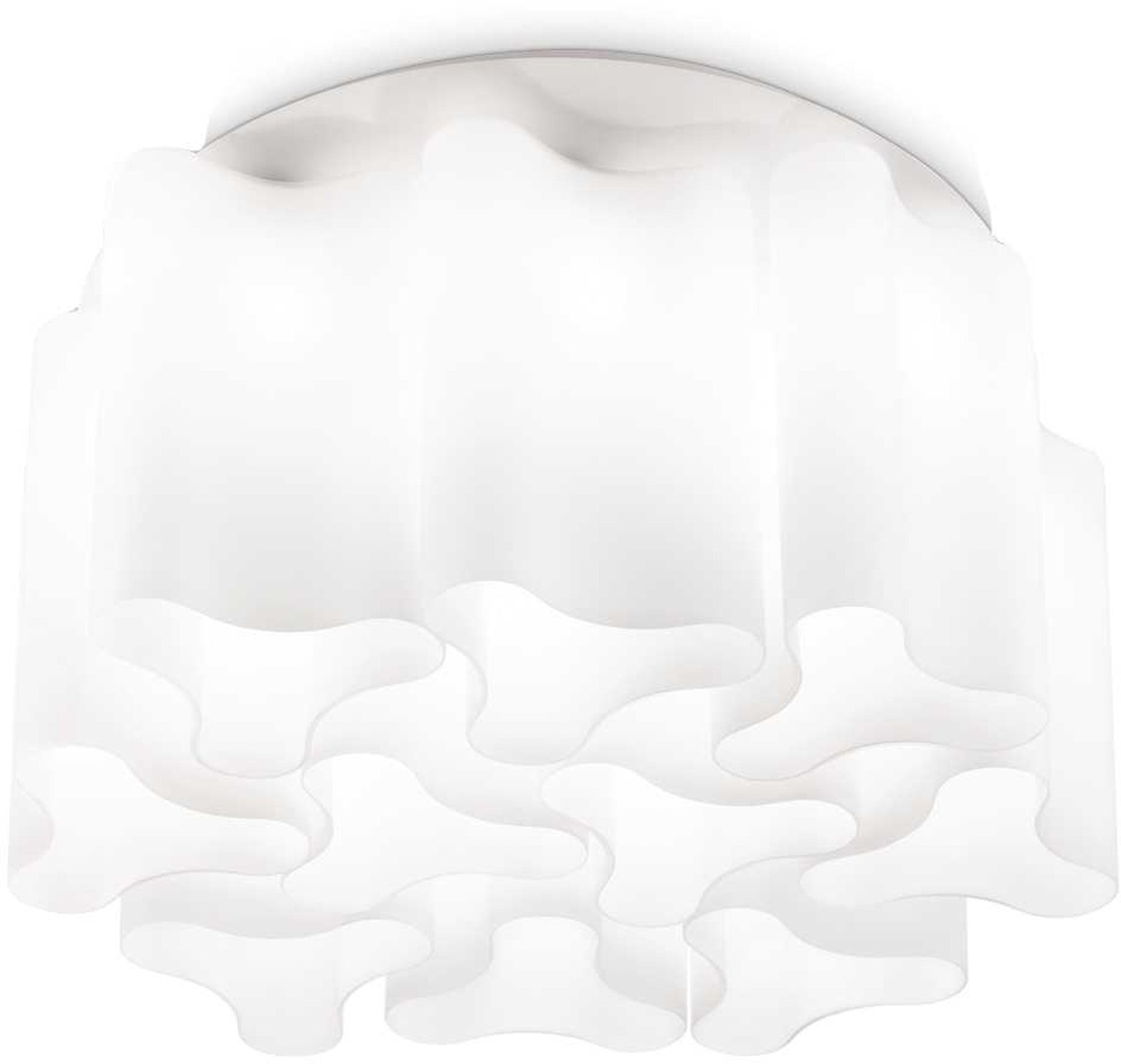 Elegant Loftlampe Ø73 cm i Hvid Metal & Glas - Ideal Lux