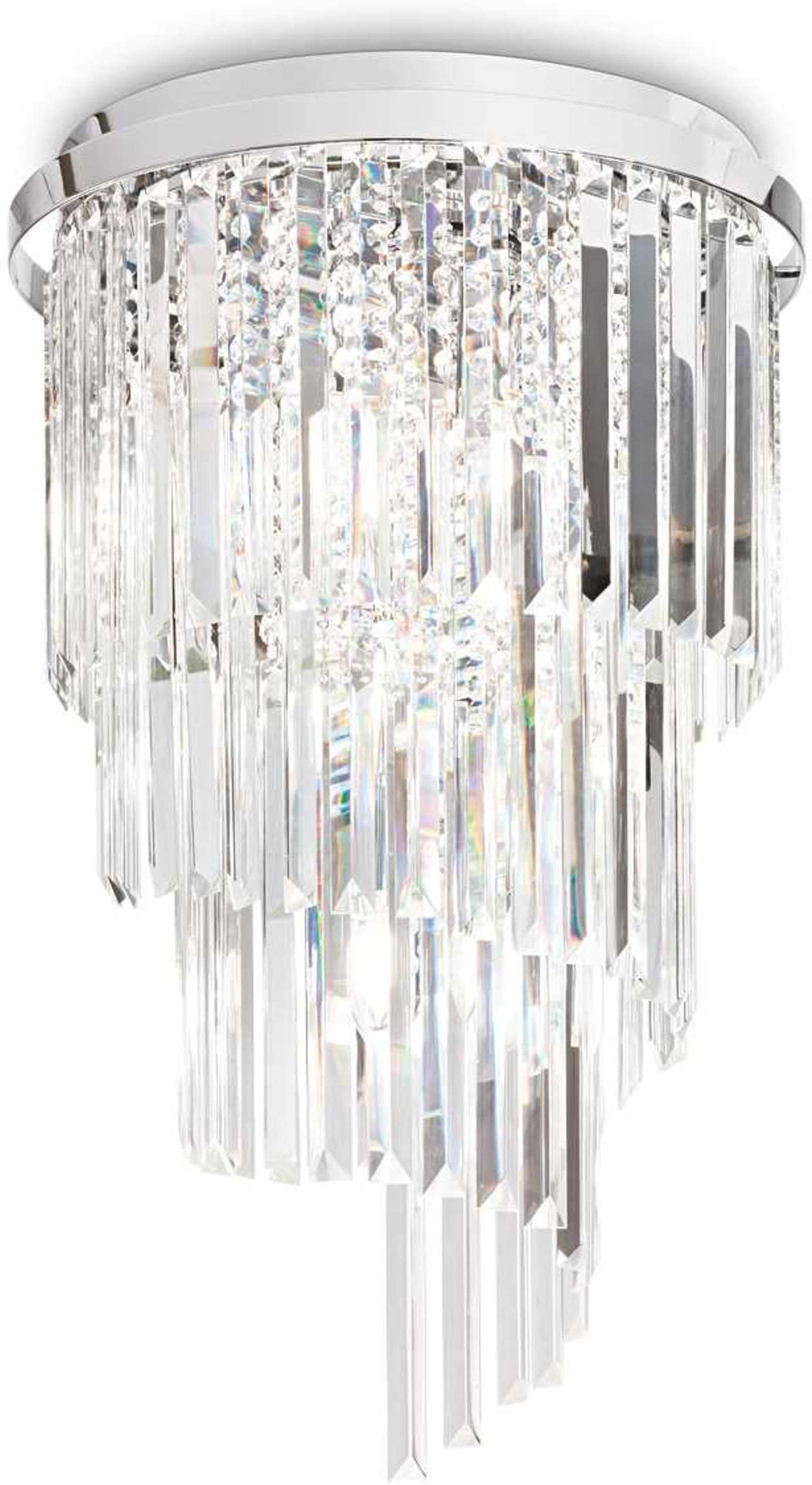 Elegant Carlton Loftslampe med Krystal og Krom 40 cm