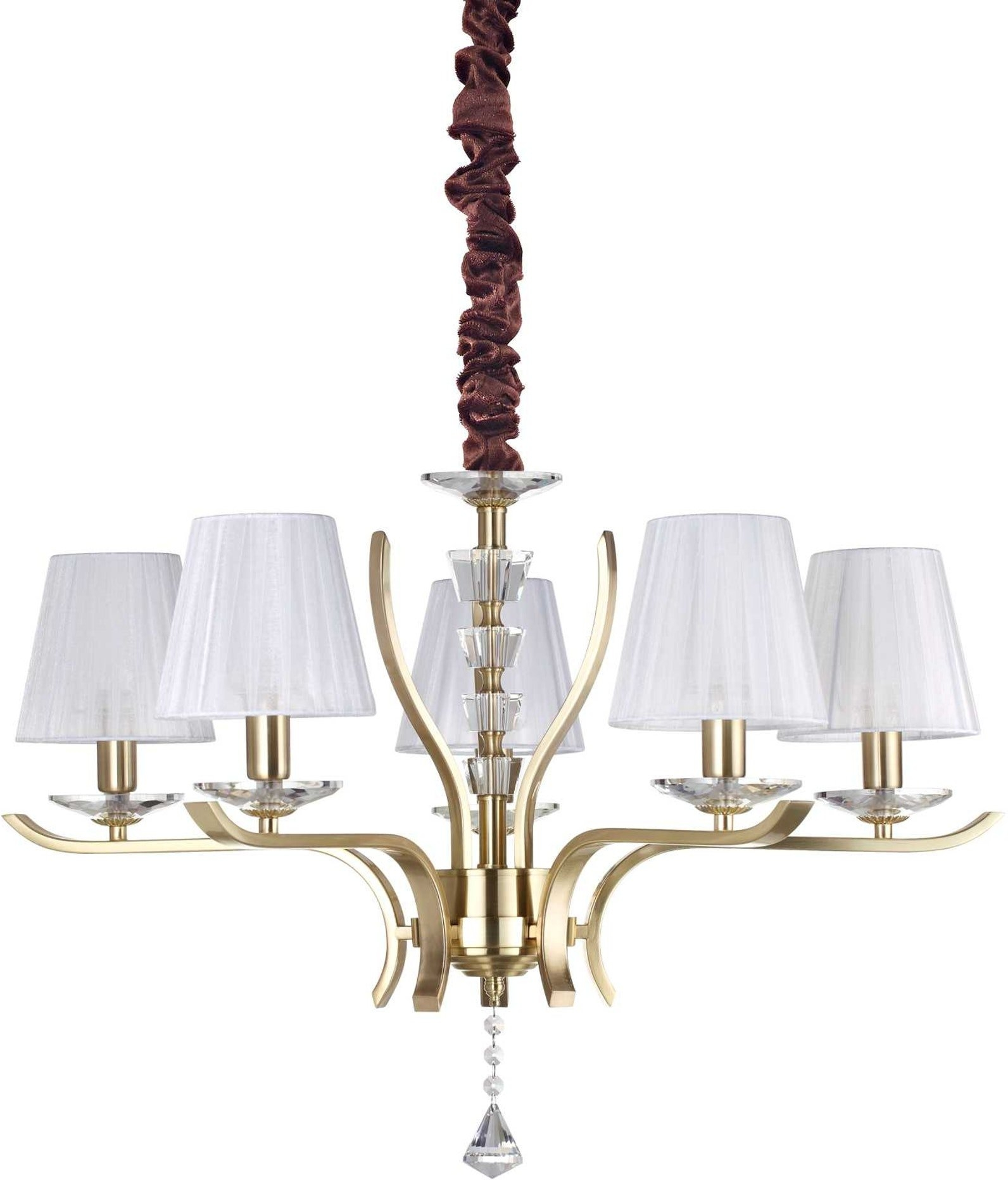 Pendellampe Ideal Lux Pegaso Messing ø72   Justérbar Højde H62-150   Indendørs