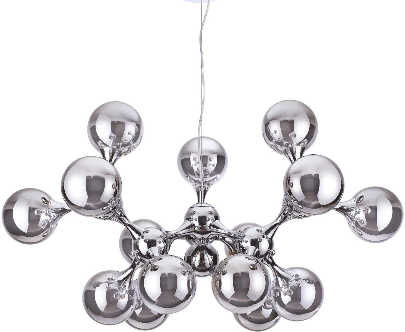 Pendel Ophængslampe Ideal Lux Nodi Glansfuld Krom ø105   Justérbar H680-2770   15xe14 Metal Glas