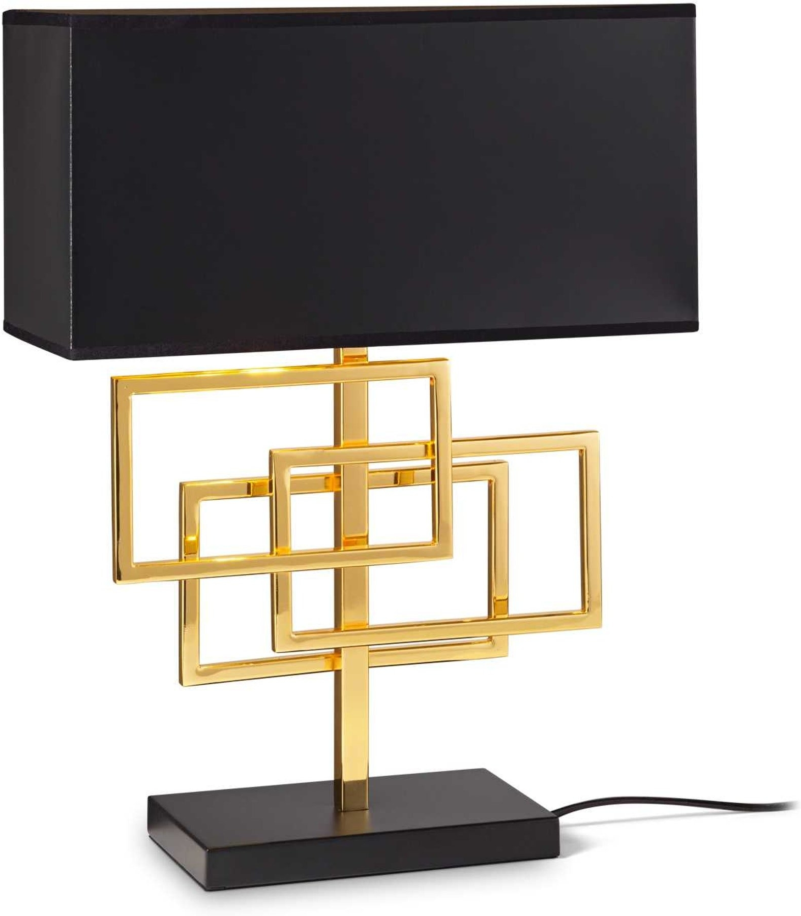 Stilfuld bordlampe i messing og sort metal fra Ideal Lux