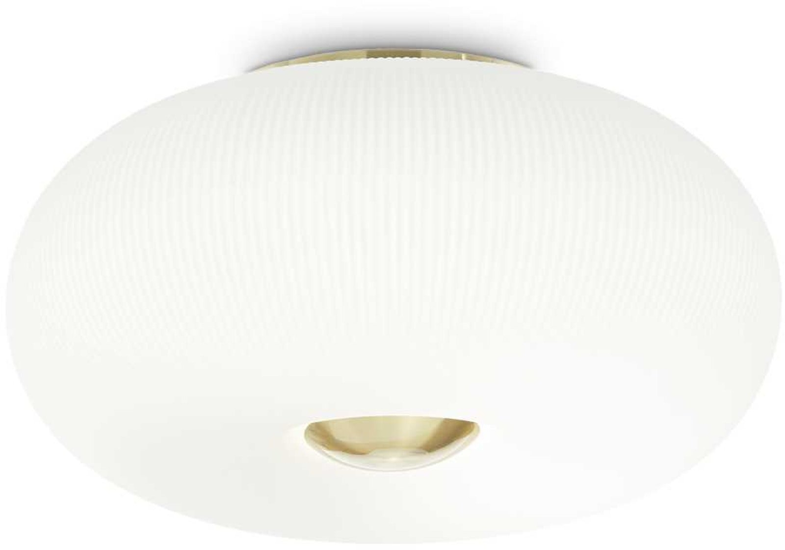 Loftlampe Arizona i Satin Messing & Hvid Glas - Stilfuld Belysning