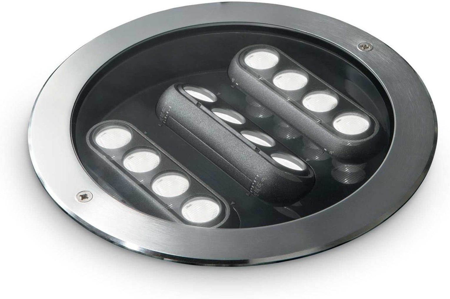 Udendørs Nedgravningsspot Ideal Lux Taurus Led 20w 1950   3000k Ip67 Stål Sort