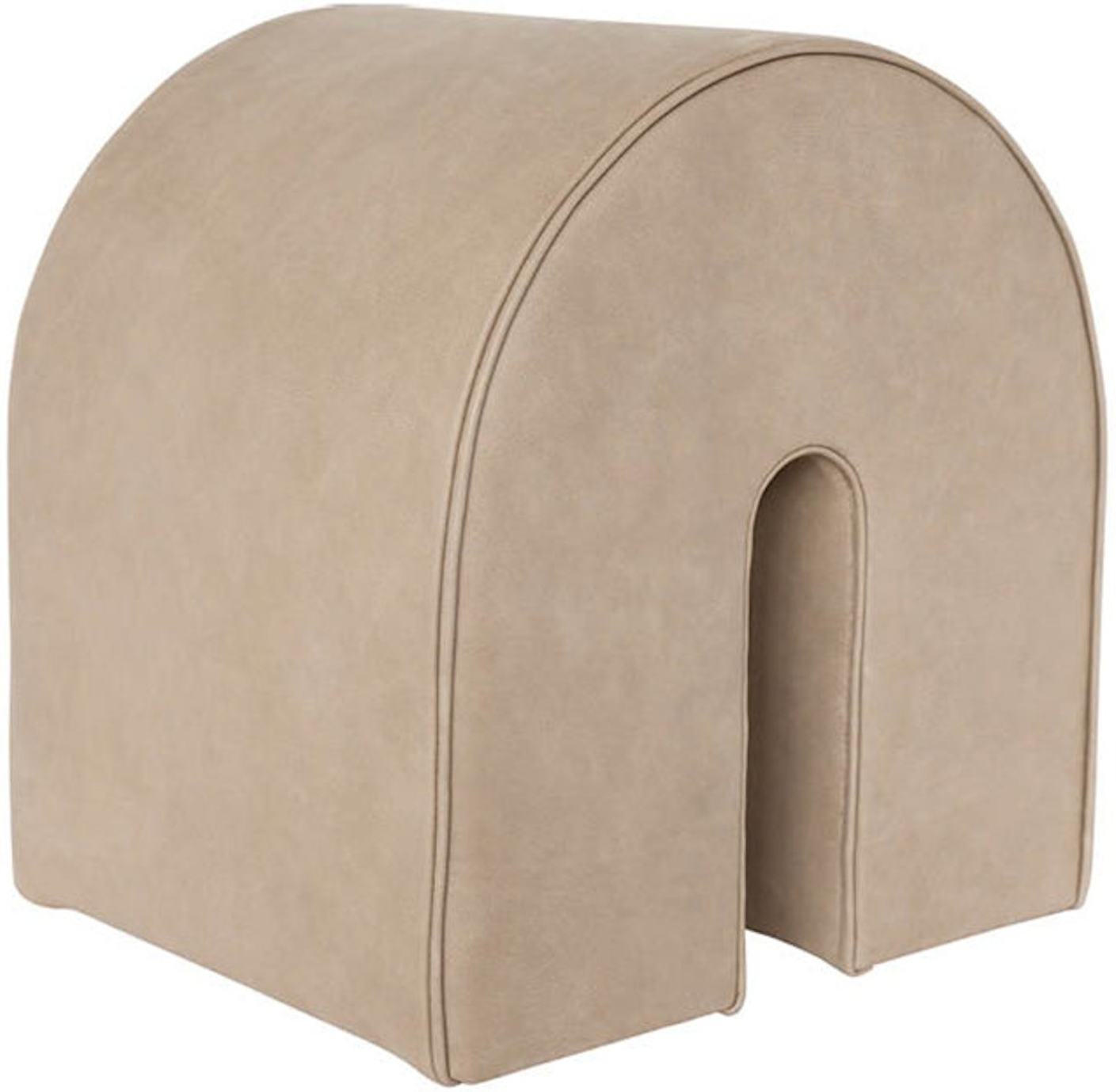 Puf Kristina Dam Curved   Brunt Læder 42ã 36ã 42