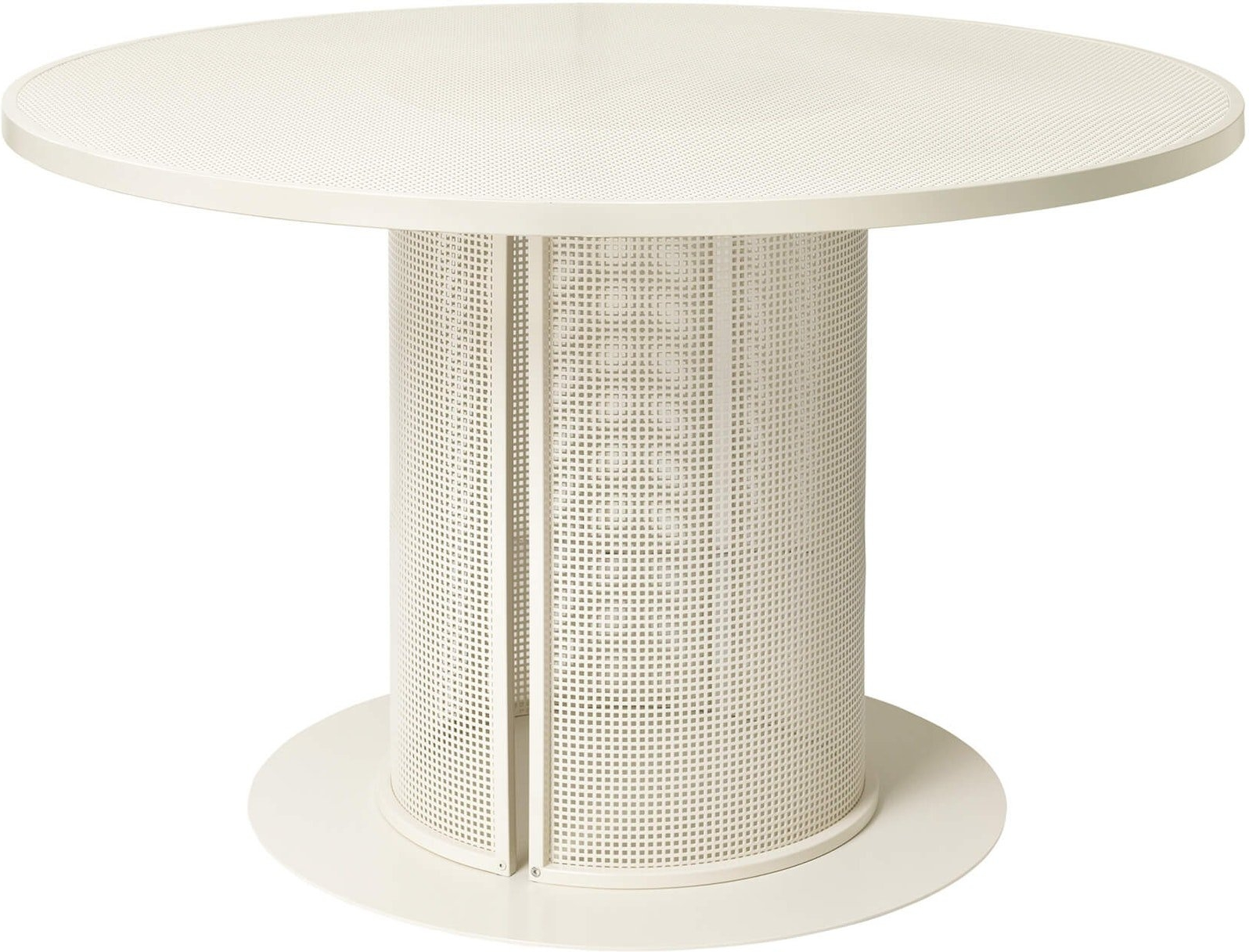 Spisebord Kristina Dam Bauhaus ø120   H73   Rustfrit Stål Hvid