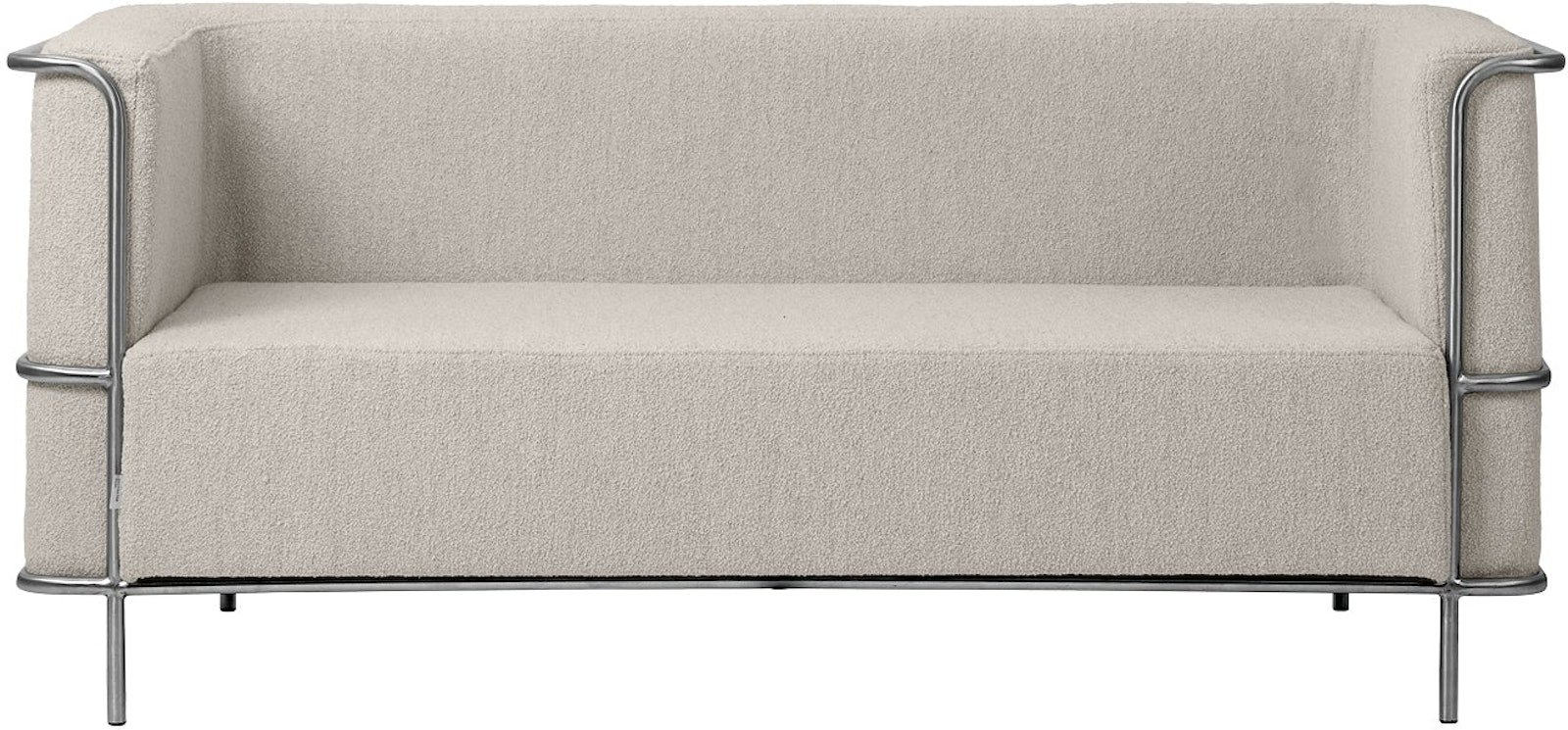 -personers Skulpturel Sofa Kristina Dam Modernist Beige Bouclé Rustfrit Stål