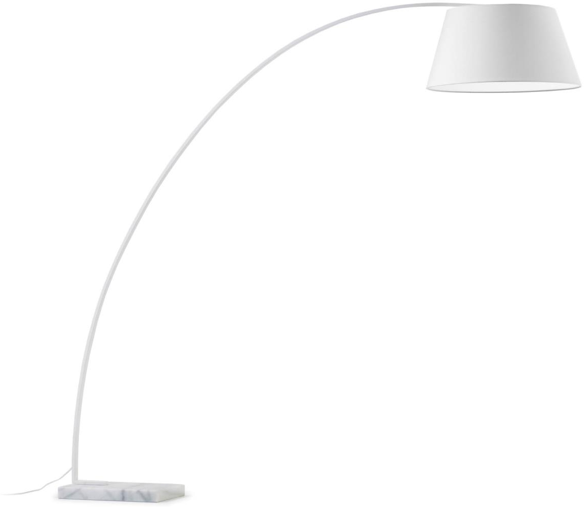 Moderne Gulvlampe Kave Home Chop med Hvid Skærm og Marmorbase