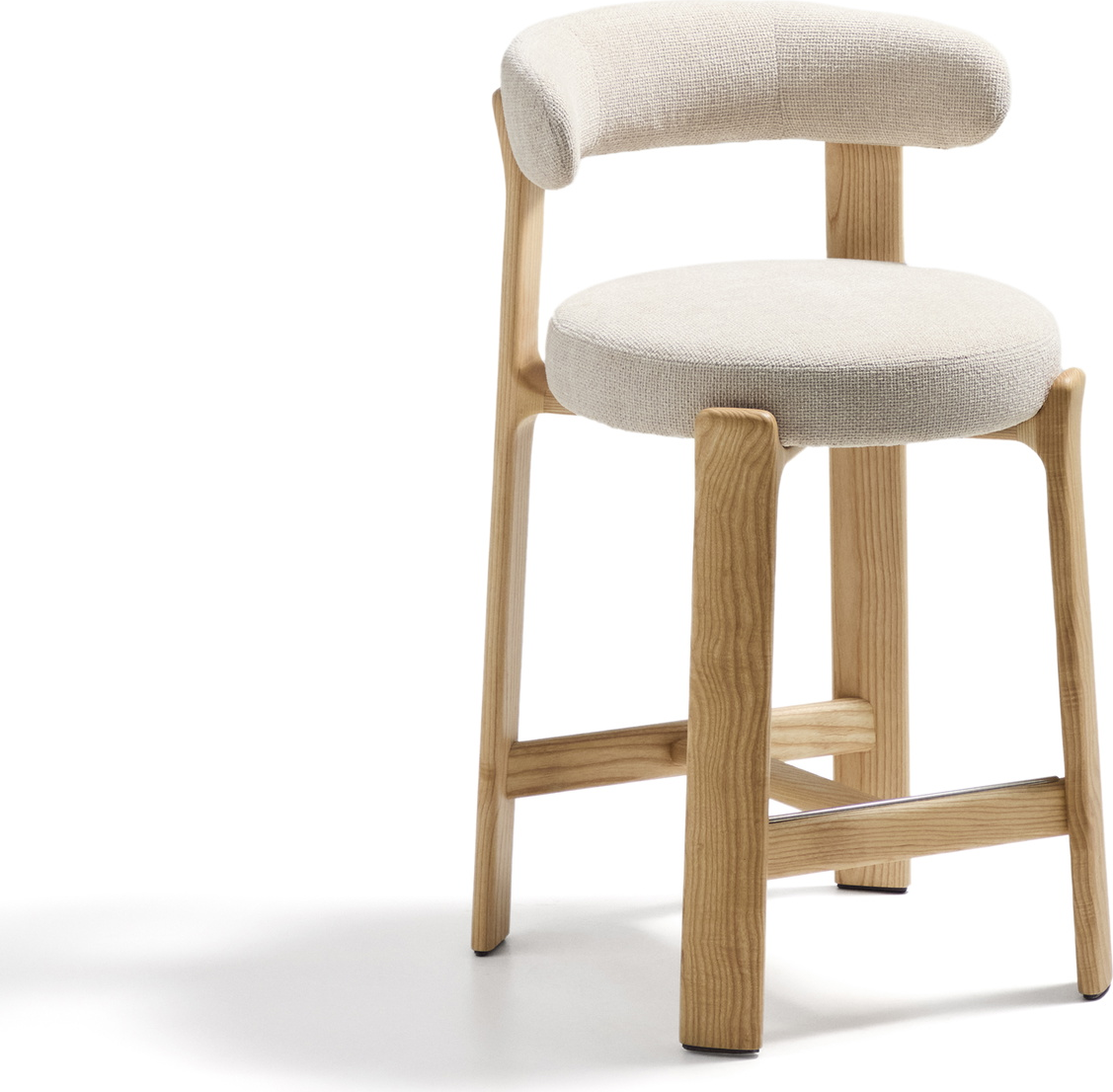 Barstol Med Ryglæn Kave Home Granite Beige Chenille Sædehøjde 65 Ben Ask