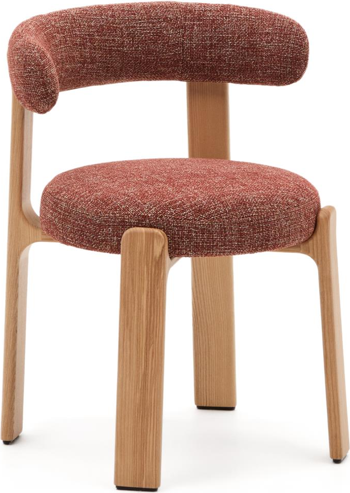 Elegant Spisebordsstol med Armlæn i Terracotta Chenille