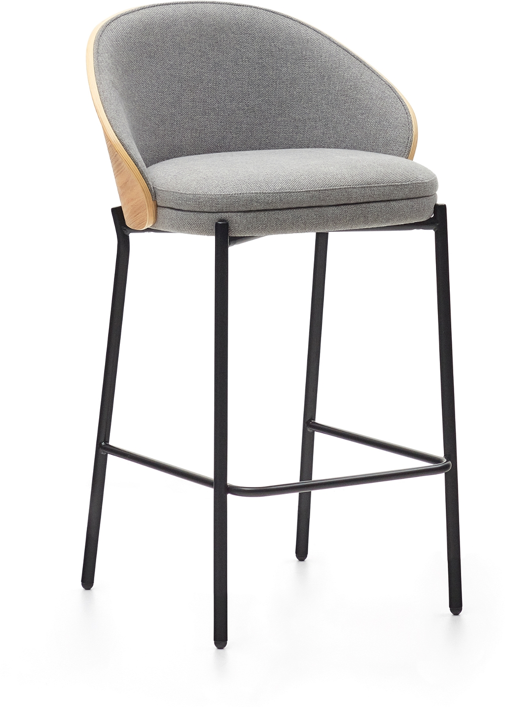 Elegant Eamy Barstol i Grå Chenille fra Kave Home