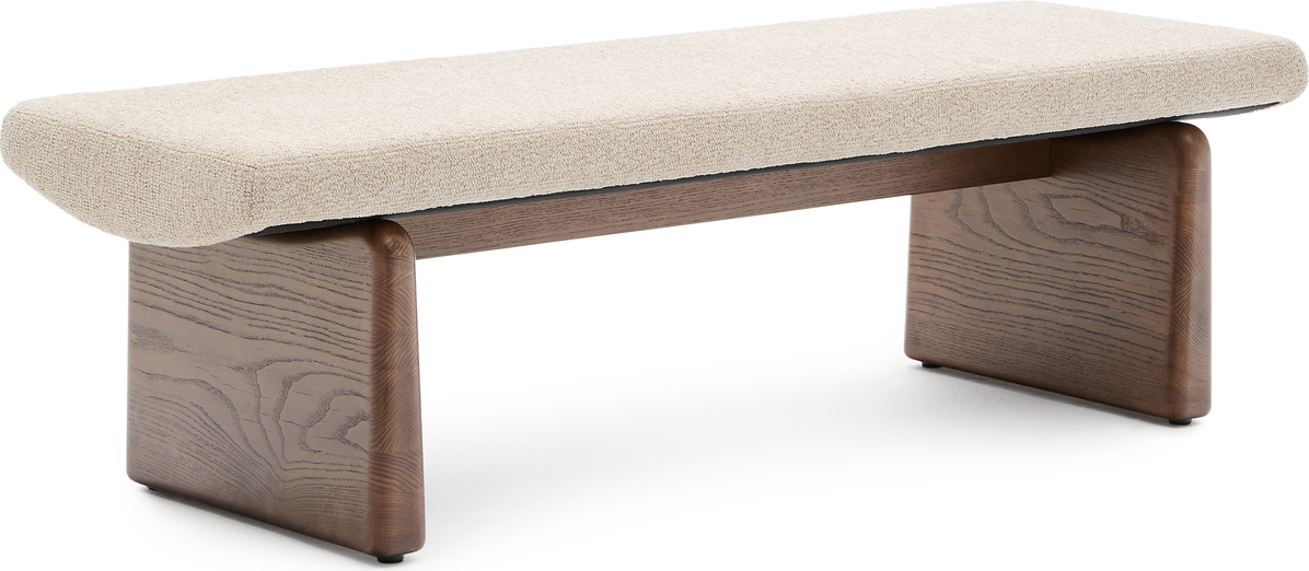 Polstret Entrébænk Kave Home Topaz 150 Beige Chenille Fsc-asketræ Nordisk Stil