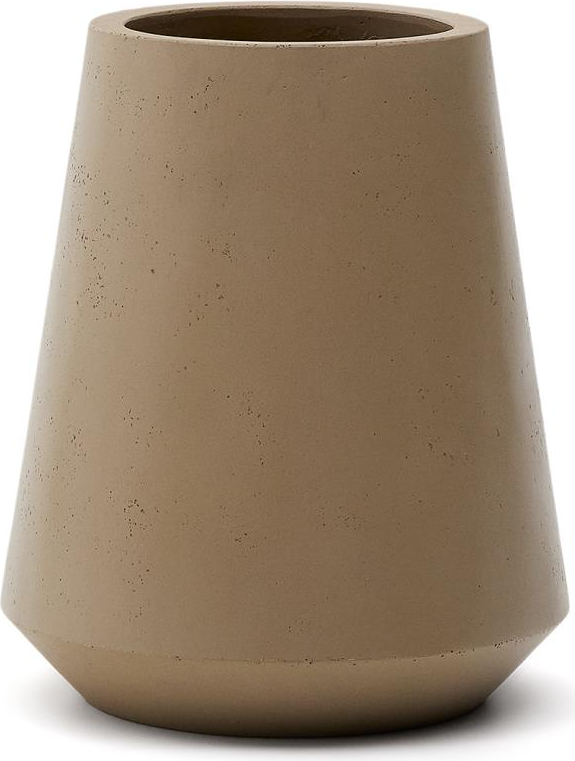 Udendørs Krukke Kave Home Calun ø50 H60 Beige Cement Glasfiber