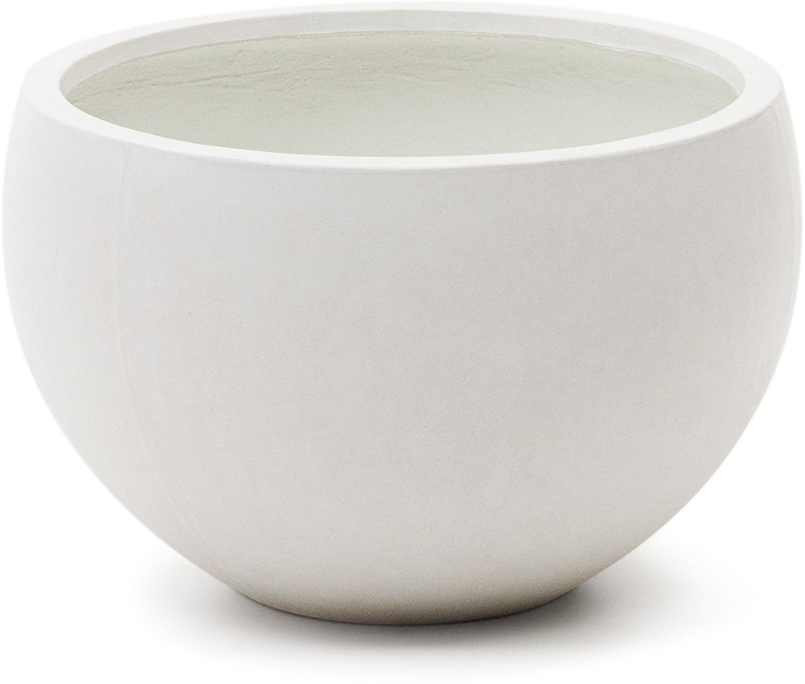 Urtepotte Kave Home Grau Hvid Cement Glasfiber ø56ã 36 Vejrbestandig Nordisk Indendørs Udendørs