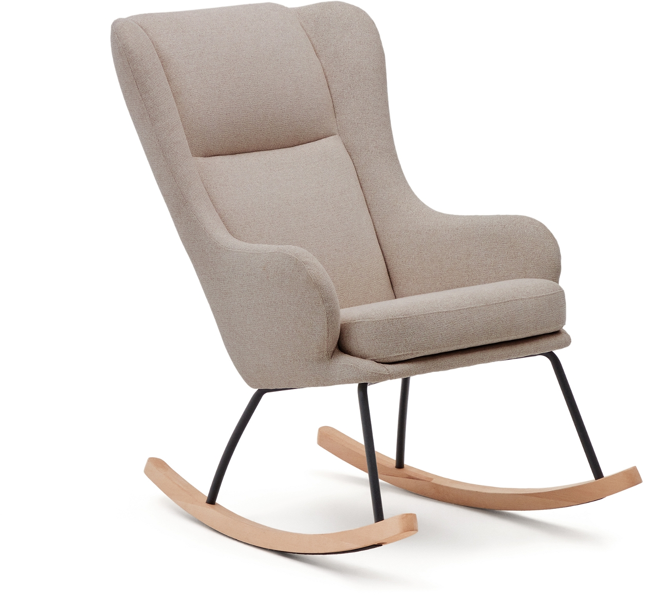 Gyngestol Kave Home Maustin - Beige med Sort Stålstel