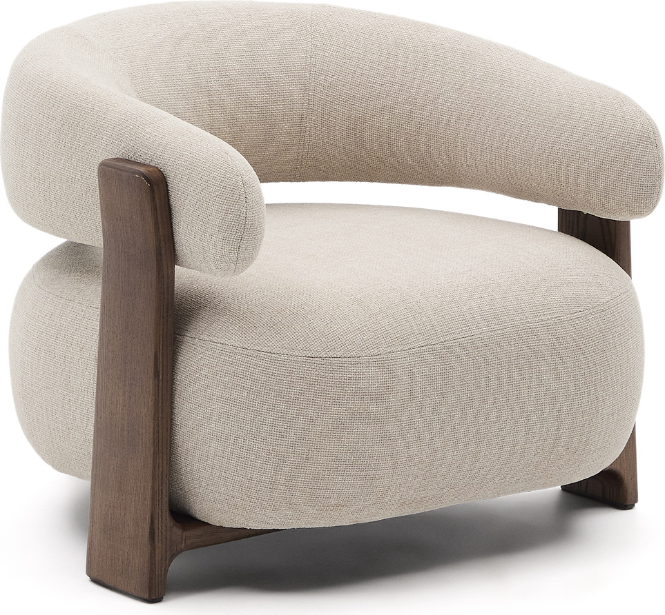 Lænestol Kave Home Granite -tone Beige Chenille Med Asketræsben