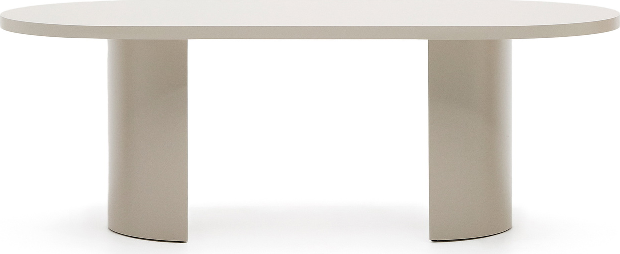 Spisebord Kave Home Nealy Oval 200ã 100 Hvid -lakeret Plads Til Personer Nordisk Design