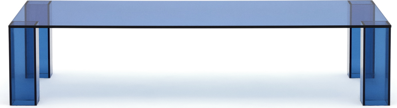 Sofabord Kave Home Adularia Hærdet Glas Blå 140ã 60ã 30
