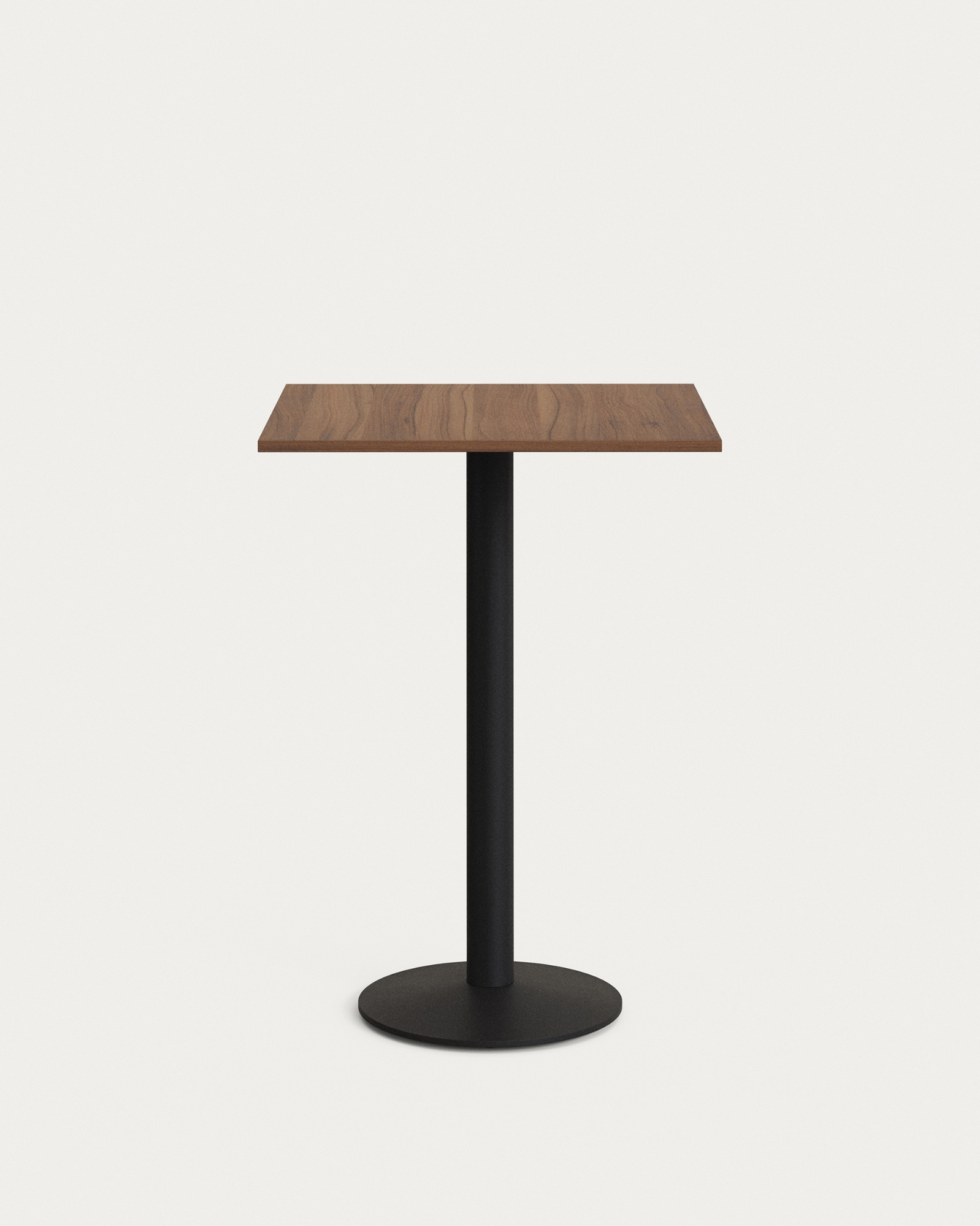 Barbord Ståbord Kave Home Tiaret ø60 H98 Mørk Natur Stål Melamin